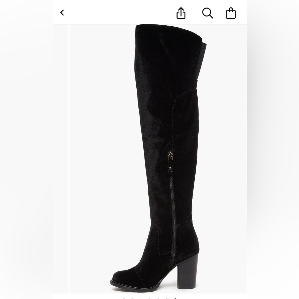 Kelsi Dagger Black Over-the-Knee Suede Boots